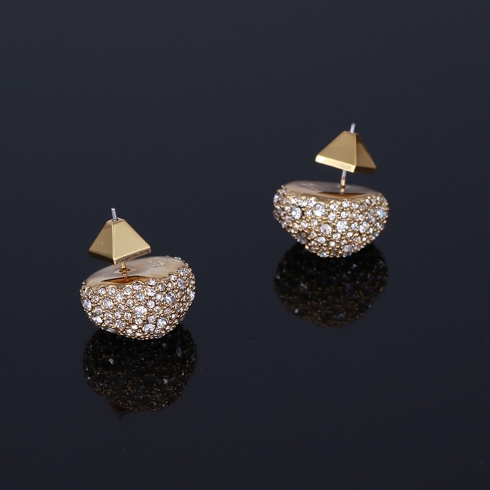 🛑Alexis Bittar pave Button Earrings - Picture 4 of 6